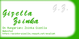 gizella zsinka business card